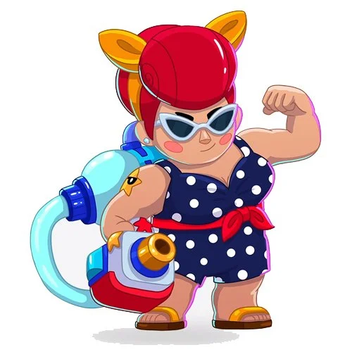 Цветной вариант раскраски пляжная пэм