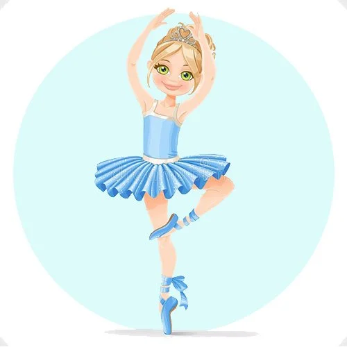 Цветной вариант раскраски подросток балерина