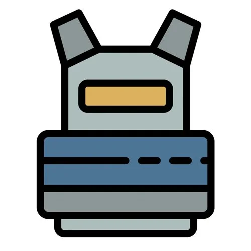 Цветной вариант раскраски полицейский бронежелет