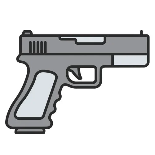 Цветной вариант раскраски полицейский настоящий пистолет