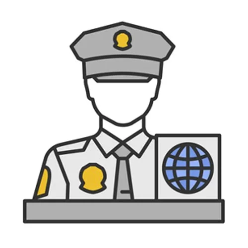 Цветной пример раскраски полицейский пограничник