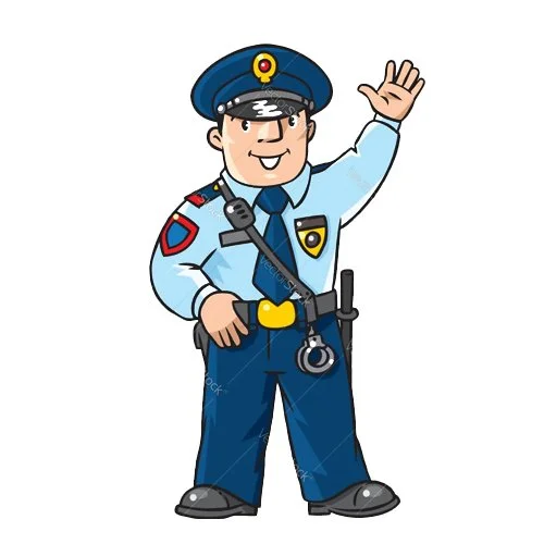 Цветной пример раскраски полицейский сотрудник полиции