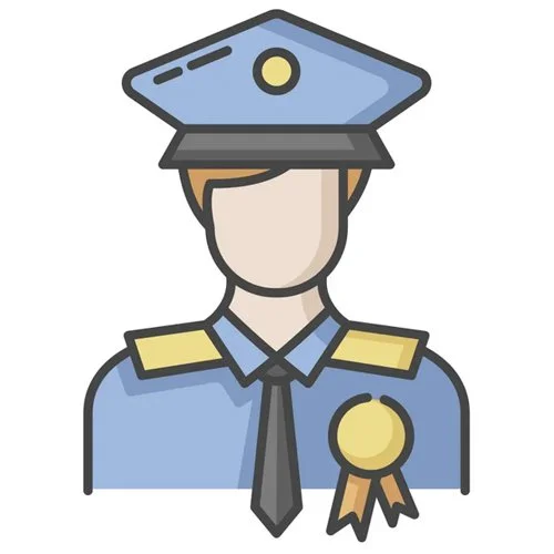 Цветной пример раскраски полицейский ученик