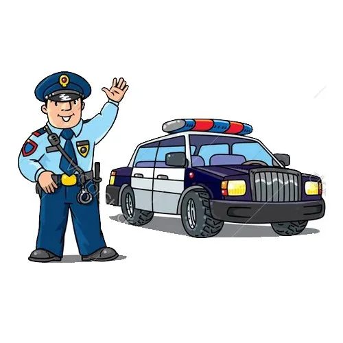 Цветной вариант раскраски полицейское приветствие