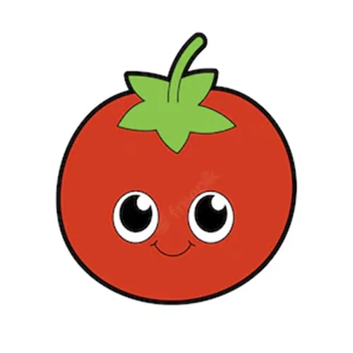 Цветной пример раскраски помидор стесняшка