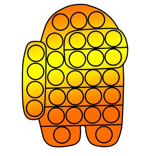 Цветной вариант раскраски поп-ит амонг ас