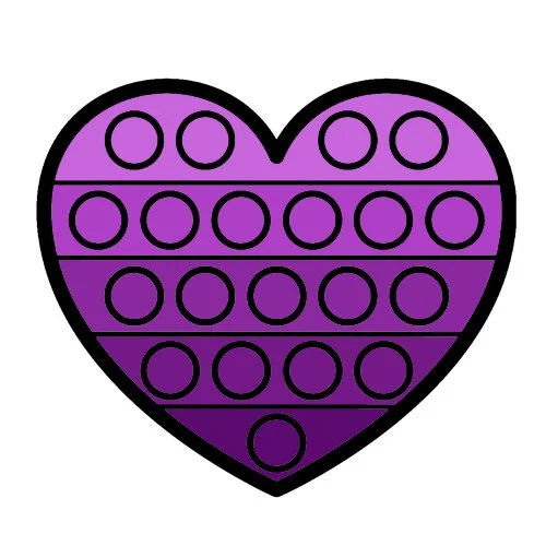 Цветной вариант раскраски поп-ит сердце