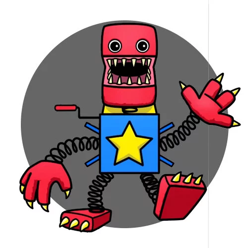 Цветной вариант раскраски поппи плейтайм boxy boo