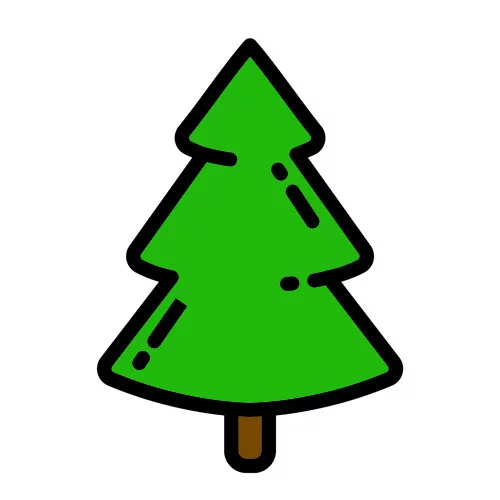 Цветной пример раскраски простая елка для малышей