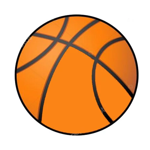 Цветной вариант раскраски простой баскетбольный мяч