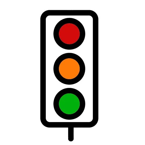 Цветной вариант раскраски простой светофор