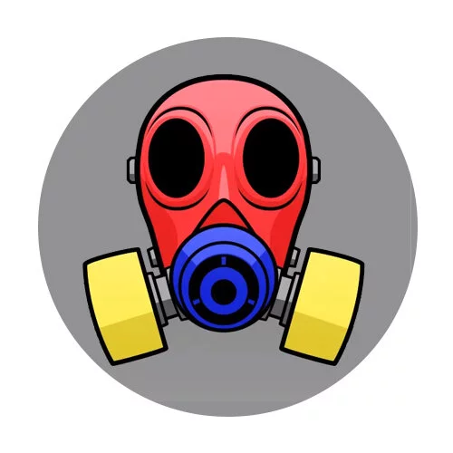 Цветной пример раскраски противогаз поппи плейтайм