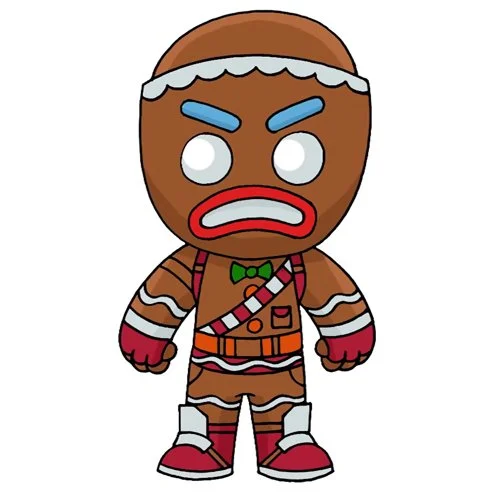 Цветной вариант раскраски пряник фортнайт