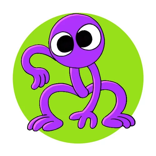 Цветной пример раскраски пурпурный радужные друзья