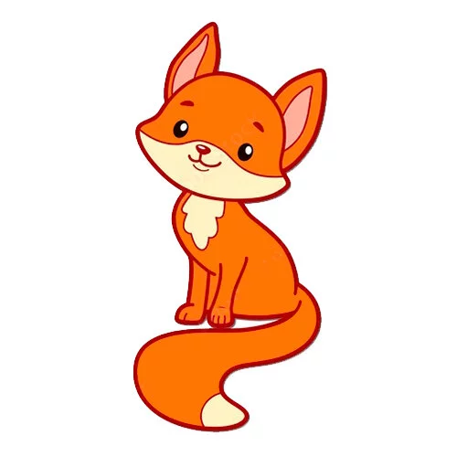 Цветной вариант раскраски пушистый хвост лисы