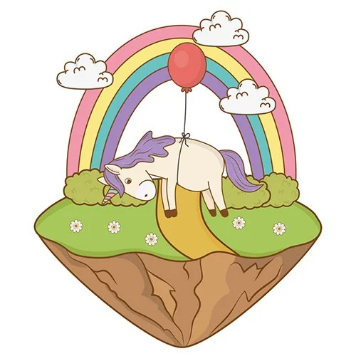 Цветной вариант раскраски радуга страна единорогов