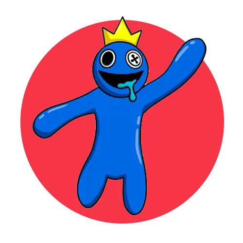 Цветной пример раскраски радужные друзья голубой