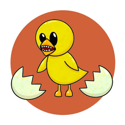 Цветной пример раскраски радужные друзья малыш желтый