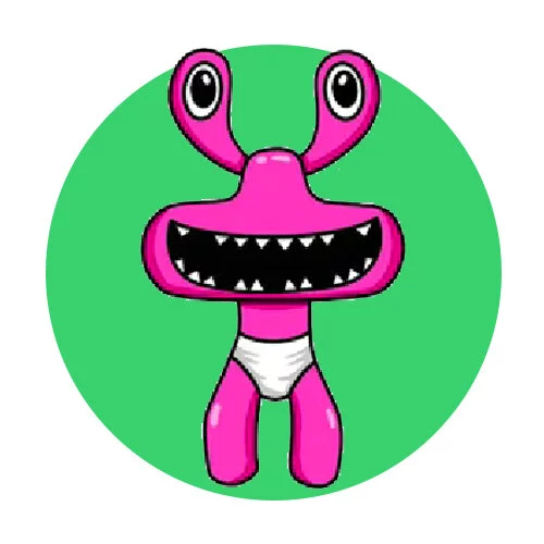 Цветной вариант раскраски радужные друзья малыш пинк