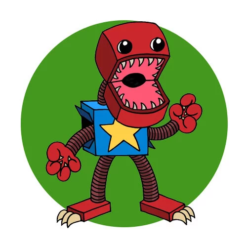 Цветной вариант раскраски rainbow friends персонаж