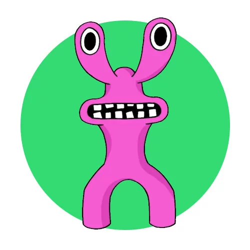 Цветной пример раскраски rainbow friends roblox