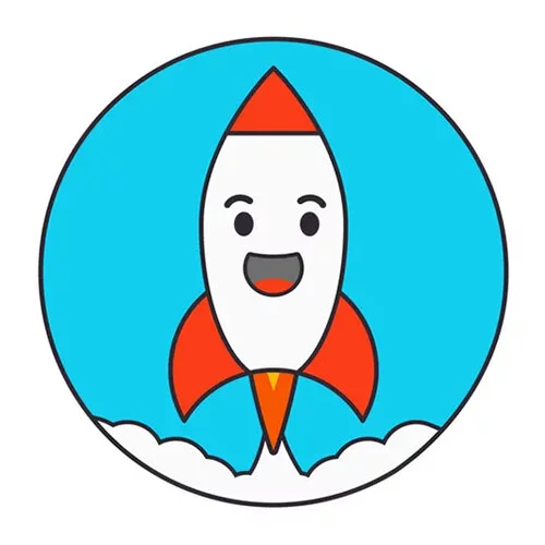 Цветной вариант раскраски ракета кавайи