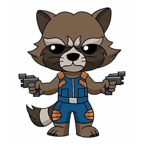 Цветной вариант раскраски ракета мстители