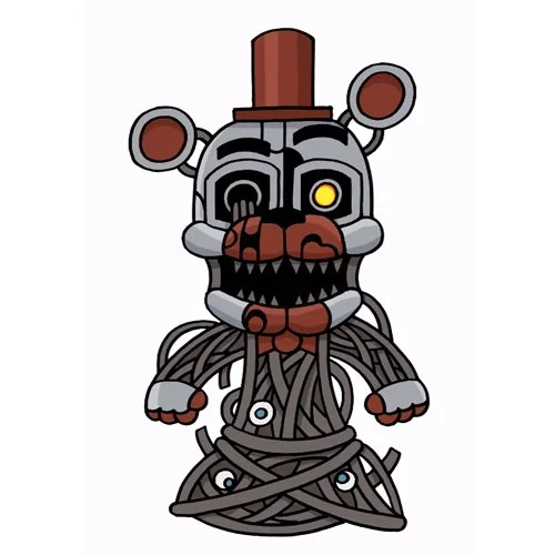 Цветной вариант раскраски расплавленный фредди молтен