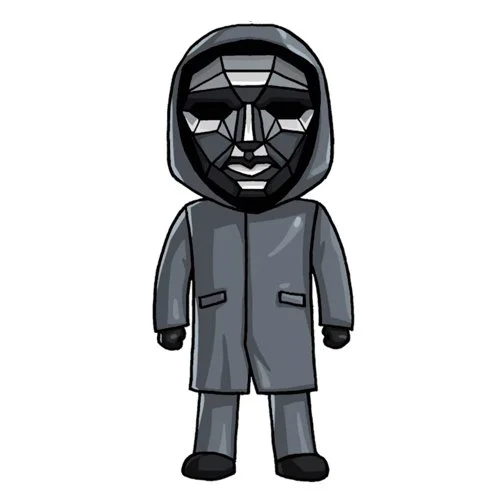 Цветной вариант раскраски распорядитель игра в кальмара