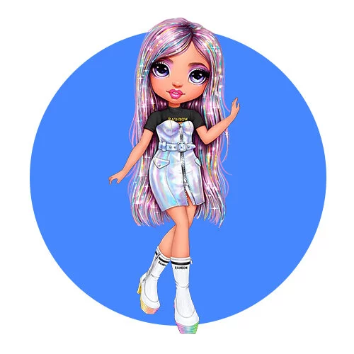 Цветной вариант раскраски рейнбоу хай