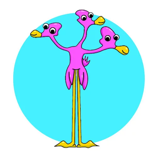 Цветной пример раскраски рики, тики и мики банбан