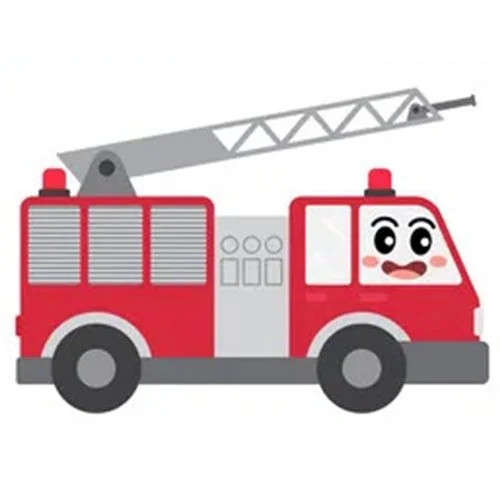 Цветной вариант раскраски рисованная пожарная машина