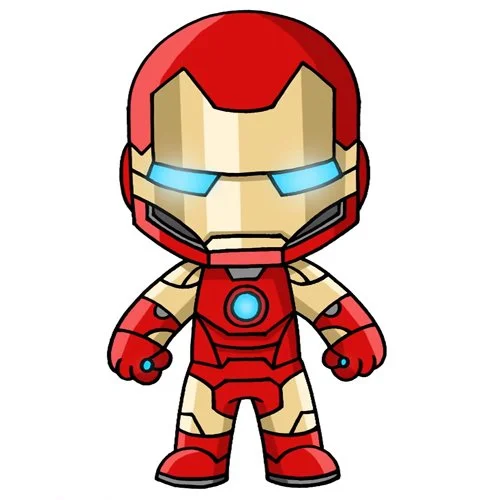 Цветной вариант раскраски рисунок железного человека