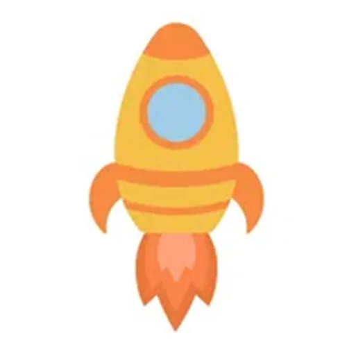 Цветной вариант раскраски рисунок ракеты