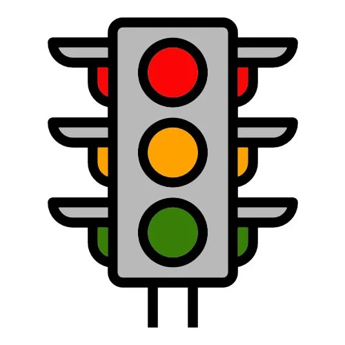 Цветной пример раскраски рисунок светофора