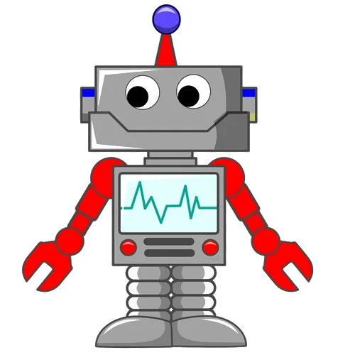 Цветной вариант раскраски робот говорун