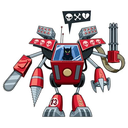 Цветной вариант раскраски робот многофункциональный