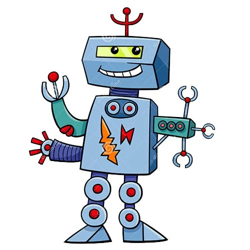 Цветной вариант раскраски робот многорук