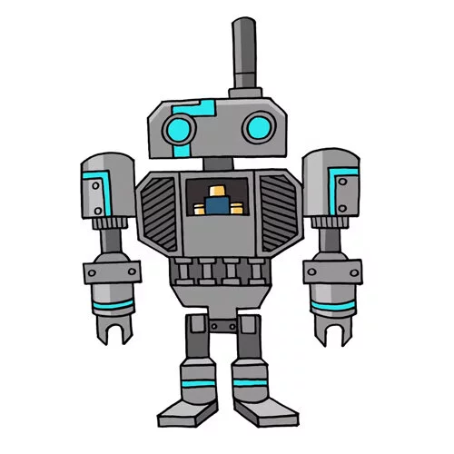 Цветной вариант раскраски робот роблокс