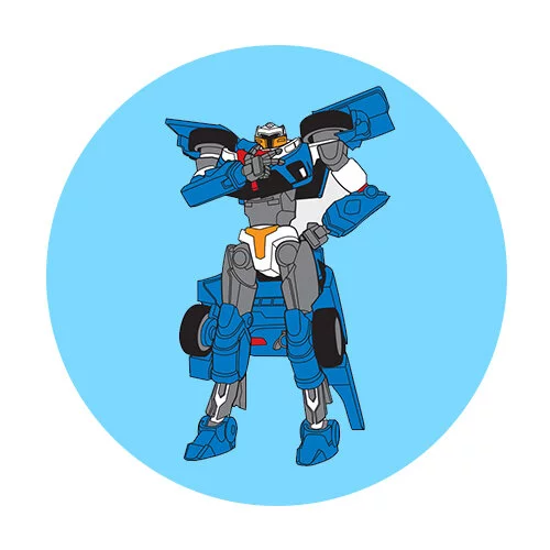 Цветной пример раскраски робот-защитник кори