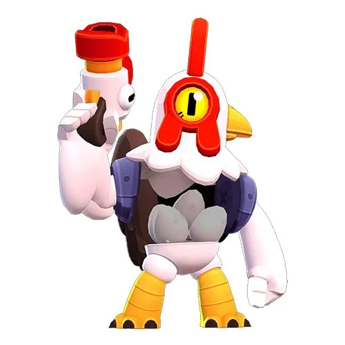 Цветной вариант раскраски роко чикен (цыпленок)