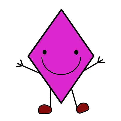 Цветной вариант раскраски ромб с глазками