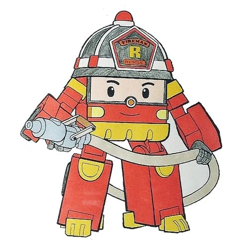 Цветной вариант раскраски рой в огне