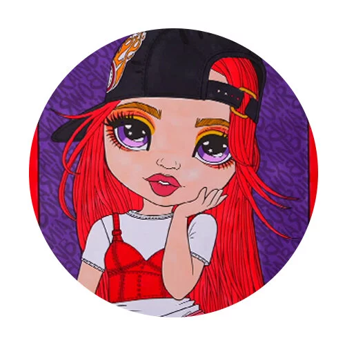 Цветной вариант раскраски руби