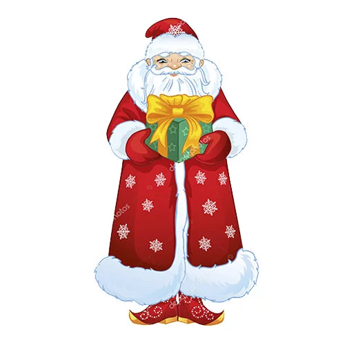 Цветной пример раскраски русский дед мороз