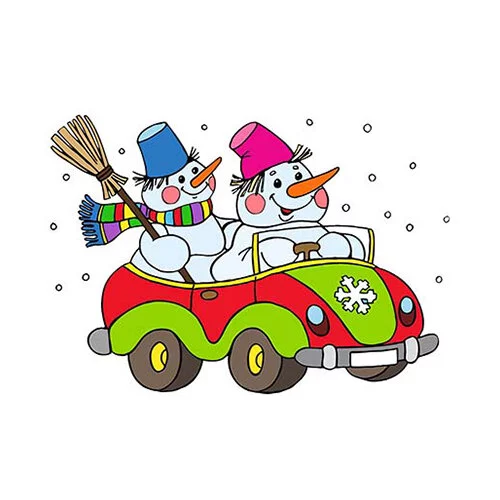 Цветной вариант раскраски с цветным образцом новогодняя