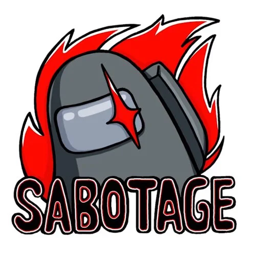 Цветной вариант раскраски саботаж амонг ас