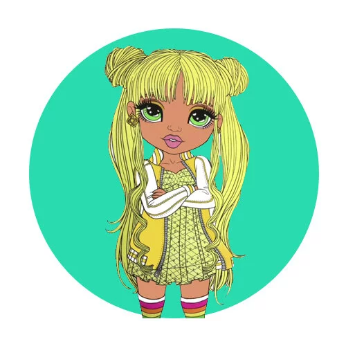 Цветной вариант раскраски санни мэдисон рейнбоу хай (rainbow high)