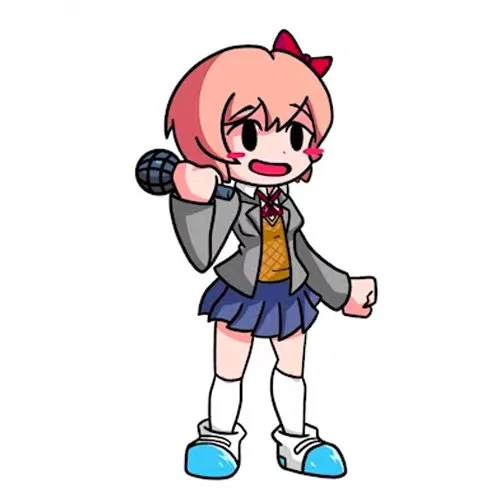 Цветной вариант раскраски sayori