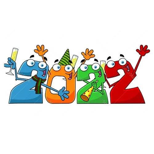 Цветной пример раскраски счастливый 2022